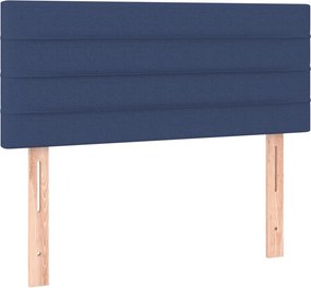 vidaXL Κρεβάτι Boxspring με Στρώμα &amp; LED Μπλε 90x190 εκ. Υφασμάτινο