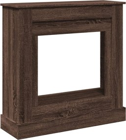 vidaXL Πλαίσιο Τζακιού Καφέ Δρυς 90x30x90 εκ. από Επεξ. Ξύλο