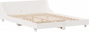 vidaXL Σκελετός Κρεβ. Χωρίς Στρώμα Λευκό 140x190 εκ Μασίφ Πεύκο