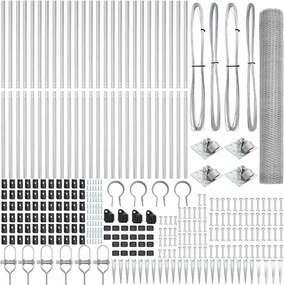 vidaXL Στύλος Περιφράξεων Ασημί 100 x 1,4 μ (25 mm δίχτυ) Ατσάλι