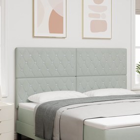 vidaXL Βελούδινο Κεφαλάρι Argyle Ανοιχτό γκρι 180 cm Βελούδο
