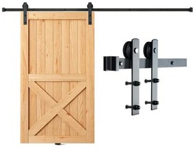 VEVOR 8FT Sliding Barn Door Hardware Kit, 330LBS Loading Heavy Duty Barn Door Track Kit for Single Door, Fit 3.7-4.3FT Wide and 1.3"-1.8" Thick Door Panel, with Smooth & Silent Pulley (I Shape)