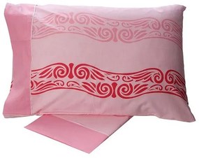 Σετ Σεντόνια Cotton Feelings εμπριμέ 2017 Pink Μονό (160x260)