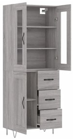 vidaXL Ντουλάπι Γκρι Sonoma 69,5 x 34 x 180 εκ. Επεξεργασμένο Ξύλο