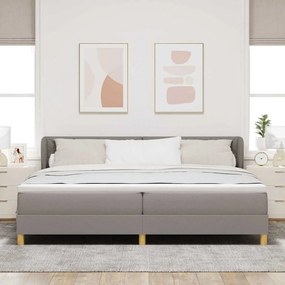 vidaXL Κρεβάτι με Ελατήρια και Στρώμα Κρεμ 90x200 εκ Υφασμα Taupe