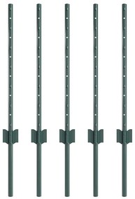 vidaXL Πό posts φράχτη 5 pcs Πράσινο 60 cm Ατσάλι