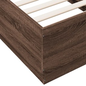 vidaXL Πλαίσιο Κρεβατιού Καφέ Δρυς 90 x 190 εκ. Επεξεργασμένο Ξύλο