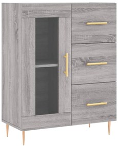 vidaXL Ντουλάπι Γκρι Sonoma 69,5 x 34 x 180 εκ. Επεξεργασμένο Ξύλο
