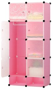 Σύστημα Αποθήκευσης - Πλαστική Ντουλάπα 70 x 35 x 150 cm Χρώματος Ροζ Hoppline HOP1000976-4