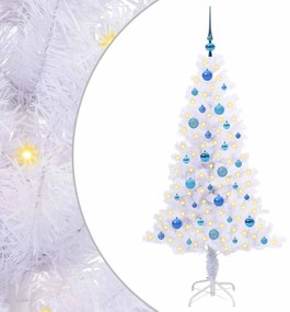 vidaXL Τεχνητό Χριστουγεννιάτικο Δέντρο Λευκό 150 cm PVC και Χάλυβας