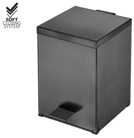 Χαρτοδοχείο 5lt 18x25*Y26,5 cm Gun Metal Brushed Soft Closing Sanco Waste Bins 90677-AB23