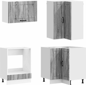 vidaXL Μονάδα κουζίνας LUCCA 8 pcs Γκρι Sonoma Επεξεργασμένο Ξύλο