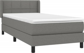 vidaXL Κρεβάτι Boxspring με Στρώμα Σκούρο Γκρι 80x200 εκ. Υφασμάτινο