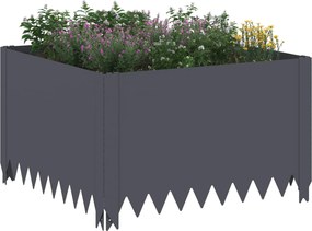 vidaXL Περίγραμμα γκαζόν 4 τμχ. 60 x 60 x 35 cm Ατσάλι Ανθρακί