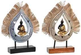 Διακοσμητική Φιγούρα DKD Home Decor 18,5 x 5,6 x 30,5 cm Μπεζ Μπλε Βούδας Ανατολικó (x2)