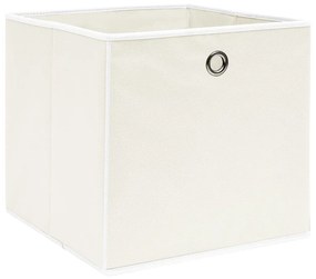 vidaXL Κουτιά Αποθήκευσης 10 τεμ. Λευκά 32 x 32 x 32 εκ. Υφασμάτινα