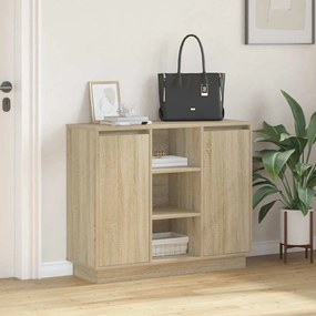 vidaXL Κομοδίνο με ράφι Δρύς Sonoma 90 x 32 x 75 εκ Επεξεργασμένο ξύλο