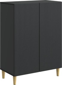 vidaXL Πλαϊνό γραφείο Μαύρο 66 x 34,5 x 90 εκ Επεξεργασμένο Ξύλο
