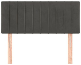 Κεφαλάρι Κρεβατιού Σκούρο Γκρι 100x5x78/88 εκ. Βελούδινο - Γκρι