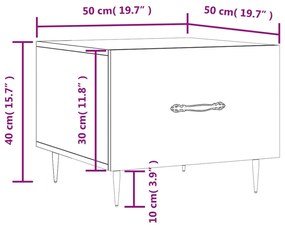 Τραπεζάκια Σαλονιού 2 τεμ Καπνιστή Oak 50x50x40 εκ Επεξ. Ξύλο - Καφέ