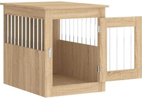 vidaXL Κλουβί Σκύλου Sonoma Δρυς 55 x 75 x 65 εκ. από Επεξεργ. Ξύλο