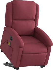 vidaXL Πολυθρόνα Μασάζ Ηλεκτρική Ανακλ. Μπορντό Υφασμάτινη