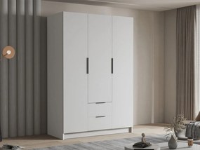 Ντουλάπα Calwi I τρίφυλλη-Λευκό - Μαύρο