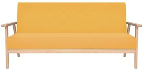 vidaXL Σετ Σαλονιού 2 τεμ. Κίτρινο Υφασμάτινο