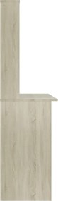 vidaXL Γραφείο με Ράφια Sonoma Δρυς 110x45x157 εκ. από Μοριοσανίδα