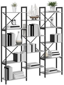 vidaXL Ράφι Βιβλίων Γκρι sonoma 156 x 25 x 167.5 εκ Επεξεργασμένο ξύλο