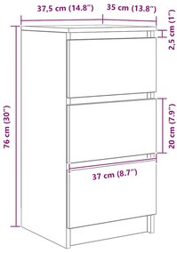 Ντουλάπι Γκρι Sonoma 37,5x35x76 εκ. Ξύλινο μηχανουργικό ξύλο 861729