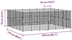 vidaXL Κλουβί Κατοικίδιων με 44 Πάνελ + Πόρτα Μαύρο 35 x 35εκ Ατσάλινο