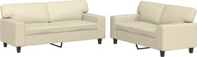 vidaXL Πολυθρόνες Σετ 2 Τεμαχίων Κρεμ Συνθετικό Δέρμα