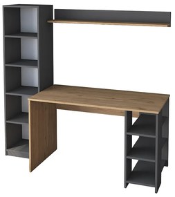 Intrahome Γραφείο με βιβλιοθήκη Goldie Intrahome ανθρακί-φυσικό 160x45x161.8εκ | SKU: INTRAPA-293111159