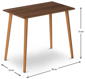 Τραπέζι Fiona Megapap από μελαμίνη χρώμα καρυδί 90x55x75εκ.