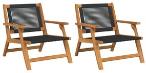 Εξωτερικά Έπιπλα 2 pcs Μαύρο 67 x 78 x 73 εκ.