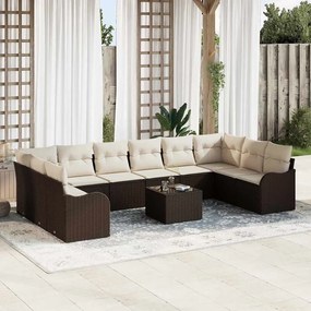 vidaXL Σετ Καναπέ Κήπου Καφέ 55 x 55 x 37 εκ συνθετικό ρατάν