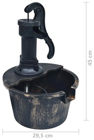 vidaXL Σιντριβάνι - Βαρέλι Κήπου με Αντλία