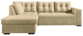 Γωνιακός Καναπές Κρεβάτι Verano Μπέζ με αποθηκευτικό χώρο 247x174x88cm - Αριστερή Γωνία - TED4589