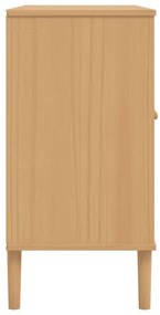 vidaXL Μπουφές SENJA Καφέ / Ρατάν 112 x 40 x 80 εκ. Μασίφ Ξύλο Πεύκου