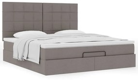 vidaXL Οθωμανικό κρεβάτι με στρώμα Taupe 180x200cm ύφασμα