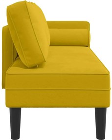 vidaXL Ανάκλιντρο Κίτρινο Υφασμάτινο με Βελούδινο