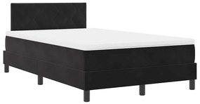 vidaXL Κρεβάτι με ελατήρια με στρώμα Μαύρο 120 x 190 cm Βελούδο