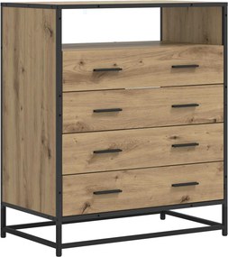 vidaXL Ντουλάπι με Συρτάρια 4-Συρτάρι Artisan δρυς 70 x 41 x 83,5 εκ.