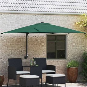 vidaXL Ομπρέλα Κήπου Πράσινο, Μαύρο 248.5 x 247.5 x 160 εκ.