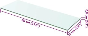 vidaXL Ράφια Πάνελ 2 τεμ. Διάφανα 60 x 15 εκ. Γυάλινα