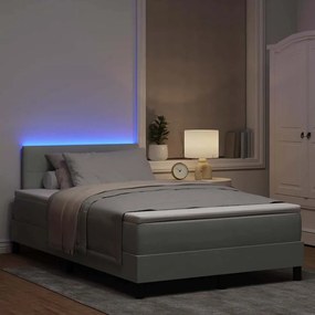 vidaXL Κρεβάτι με ελατήρια Ανοιχτό γκρι 120 x 200 cm Βελούδο