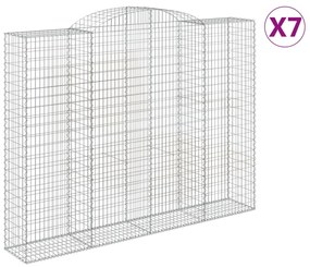 vidaXL Συρματοκιβώτια Τοξωτά 7 τεμ. 300x50x220/240 εκ. Γαλβαν. Ατσάλι