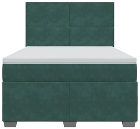 ΚΡΕΒΑΤΙ BOXSPRING ΜΕ ΣΤΡΩΜΑ ΣΚΟΥΡΟ ΠΡΑΣΙΝΟ 140X200ΕΚ. ΒΕΛΟΥΔΙΝΟ 3293227