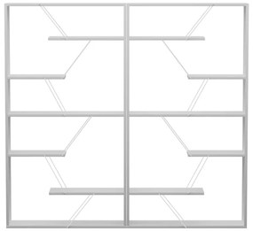 Βιβλιοθήκη Tars pakoworld γκρι-λευκό 168x24x157εκ (1 τεμάχια)